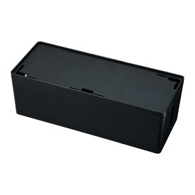 ケーブル＆タップ収納ボックス Lサイズ 配線カバー おしゃれ コンパクト コードケース ブラック CB-BOXP3BKN2 サンワサプライ