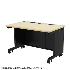 e�f�X�N ������ ���� �Z�~�I�[�_�[�f�X�N ���� �����ؖځ{�u���b�N ��120cm ���s75cm ����72cm�y�󒍐��Y�i�z ED-SK12075BKLM72 �T�����T�v���C