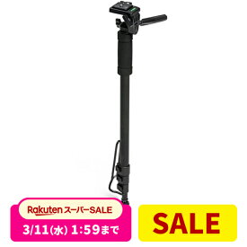【3/4(水)20時開始！10%OFFクーポン配布中】 【楽天1位受賞】カメラ一脚 雲台付 コンパクト 4段伸縮 レバーロック カメラ・ビデオ設置対応 ブラック デジカメスタンド 一眼レフ用 ビデオカメラ
