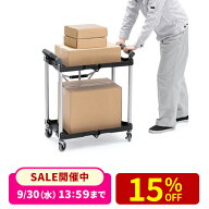 ツールワゴン ファイルワゴン キャスター付 2段 折りたたみ 総耐荷重50kg 4輪 軽量