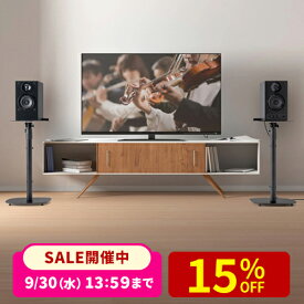 【楽天1位受賞】スピーカースタンド フロアー用 大型スピーカー向け 2本セット 高さ調整 56〜100cm 天板サイズ23×23cm スパイク型アジャスター付き 角度調整 耐荷重15kg 金属製 ブラック