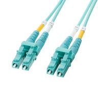 光ファイバケーブル OM4 10GBASE-SR/SW規格 10Gbps マルチモード LC×2-LC×2 メガネ型 2芯 50μm ショー…