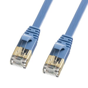 CAT7 LAN�P�[�u�� 1m �t���b�g ���^ �J�e7 �J�e�S��-7 10Gbps STP �u���[ KB-FLU7-01BL �T�����T�v���C
