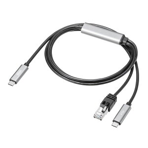 USB Type-C LAN�ϊ��P�[�u�� PD100W�[�d 1m �J�e�S��6A 1Gbps �M�K�r�b�g C to LAN MAC�A�h���X�p�X�X���[�Ή� �r�f�I�ʘb �Q�[�� KB-SL6CLANPD1BK �T�����T�v���C