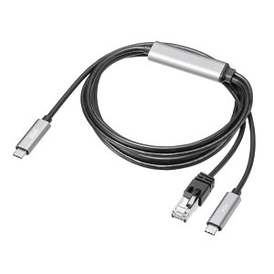 USB Type-C LAN�ϊ��P�[�u�� PD100W�[�d 2m �J�e�S��6A 1Gbps �M�K�r�b�g C to LAN MAC�A�h���X�p�X�X���[�Ή� �r�f�I�ʘb �Q�[�� KB-SL6CLANPD2BK �T�����T�v���C