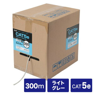 LAN�P�[�u�� 300m CAT5e �_�炩�� ���C�g�O���[ PoE�Ή�(35m�܂�) ���� UTP �X�g���[�g���� �R�l�N�^���� ����p �����O�X�}�[�N1m KB-T5Y-CB300N