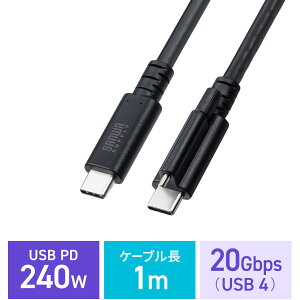 USB Type-CP[u USB PD240WΉ DisplayPort Alt[hΉ 4K60Hz ~ߖh~ VOXN[bN YƗp 3dV[h\ 1m KU-20GCCPESSL10 TTvC
