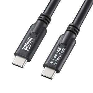 USB Type-C/USB-C�P�[�u�� 3m PD100W 4K/60Hz�f���o�� USB5Gbps C-C DP Alt Mode �d�q���� �u���b�N KU-5GCCP10030TK �T�����T�v���C