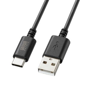 Type-C-AP[u USB2.0Ki 5V3A USB-IFFؕi ő480Mbps PVCf dV[h\ bLs 0.5m ubN KU-CA05BK TTvC