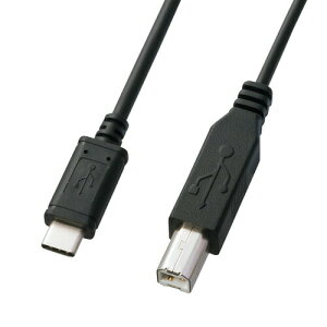USB2.0 B�R�l�N�^-Type C�P�[�u���i�u���b�N�E1m�j KU-CB10 �T�����T�v���C