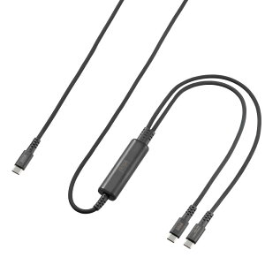 USB Type-C�P�[�u�� �}���[�d PD100W 2-in-1 2�䓯���[�d �f�[�^�ʐM ��� �V���R���P�[�u�� �P�[�u���^�C�t�� 1.2m �u���b�N KU-CCP100D12BK �T�����T�v���C