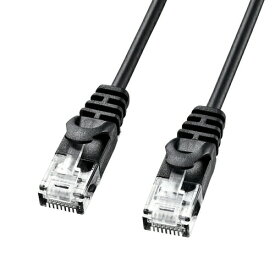 【最大10%OFFクーポン配布中！6/5(水) 23:59まで】 CAT6LANケーブル(極細・5m・ブラック) LA-SL6-05BK サンワサプライ