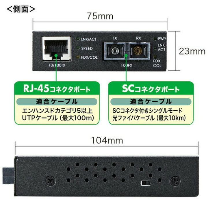 楽天市場】光メディアコンバータ(10BASE-T/100BASE-TX-100BASE-FX) LAN-EC202C10 サンワサプライ : サンワダイレクト楽天市場店