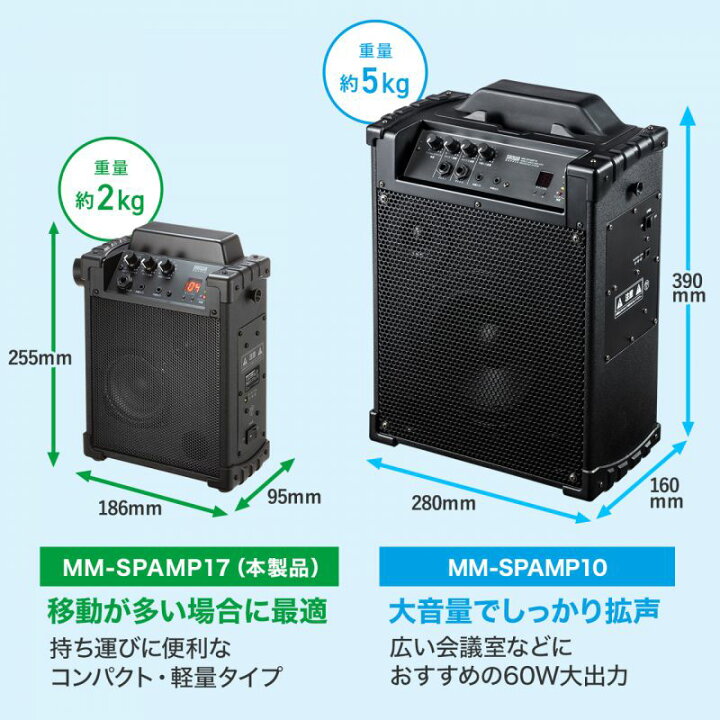 楽天市場】拡声器 マイク 1本 ワイヤレス スピーカー 36W出力 アンプ 