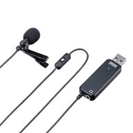 高性能USBピンマイク コンデンサー 無指向性 全指向性 クリップ USB ケーブル2.5m ヘッドフォン接続 スピ…