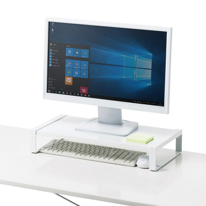 楽天市場】モニター台 机上台 幅50cm スチール製 ホワイト MR-LC207WN 