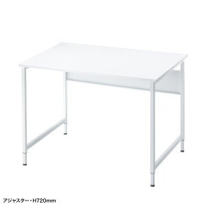 【火曜限定 クーポンで1200円OFF】パソコンデスク フレキシブルデスク W800 ホワイト 高さ変更 2段階 高さ70cm 高さ72cm 大型ケーブルトレー付 キャスター アジャスター 耐荷重50kg