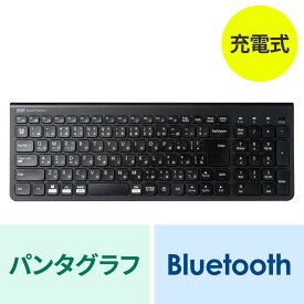 【5/15限定！抽選で100％ポイント還元 】Bluetoothキーボード テンキーあり パンタグラフ 充電式 日本語配列(JIS) ブラック