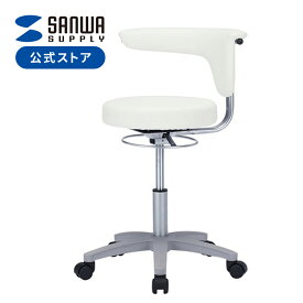 病院向け丸椅子（ホワイト） SNC-HP3VW2 サンワサプライ