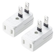 電源タップ L型プラグ 1個口 よこ型 ACアダプタに便利 アダプタ コンセント 隙間 配線すっきり 2P ホワイ…