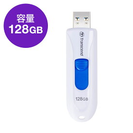 Transcend USBメモリ 128GB USB3.0 JetFlash790 キャップレス スライドコネクタ ホワイト USBメモリー 高速 大容量 入学 卒業 おしゃれ