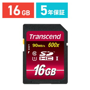 SDJ[h 16GB Class10 UHS-I Ultimate ő90MB/s 5Nۏ [J[h NX10 w  gZh Transcend