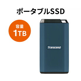 【6/1限定！抽選で100％ポイント還元 】Transcend ポータブルSSD 1TB 最大2000MB/s 小型 耐衝撃 IPX5防水 Type-C / USB A 外付け USB20Gbps iPhone15対応 ネイビー