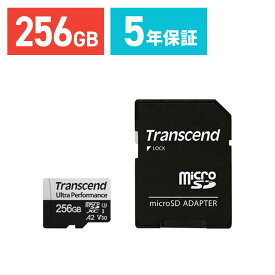 【6/1限定！抽選で100％ポイント還元 】Transcend microSDXCカード 256GB Class1UHS-I U3 A2 V3ゲーミングカード SDカード変換アダプタ付 TS256GUSD340S