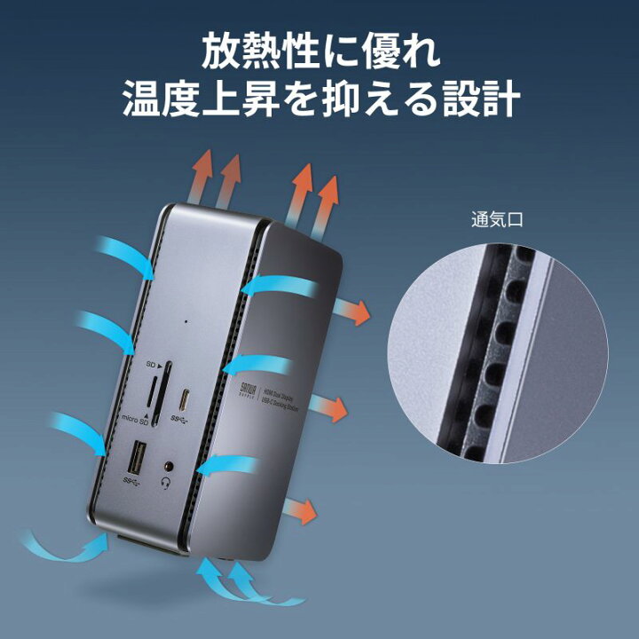 楽天市場】USB Type-Cドッキングステーション HDMI×2画面出力対応 