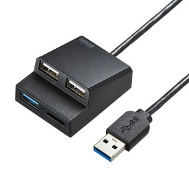 【最大10%OFFクーポン配布中！6/5(水) 23:59まで】 USB3.2Gen1+USB2.0コンボハブ　カードリーダー付き USB-3HC315BKN サンワサプライ