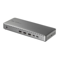 ドッキングステーション 3画面 4K/60Hz Mac Win対応 USB-C接続 HDMI×3 DP×2 据え置き型 11-in-1 シルバ…