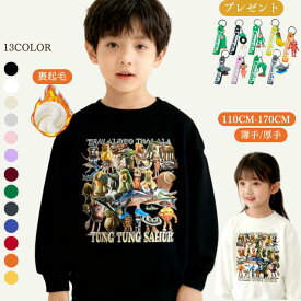 【クーポン最大1000円OFF】トゥントゥントゥンサフール イタリアンブレイン ロット 秋服 長袖 スウェットTungTungTungSahur スウェット タタタタサフール イタリアンブレインロット 子供服 長袖Tシャツ キッズ スウェット 綿100% 大人 子ども服 暖かい ゆったり 秋 冬