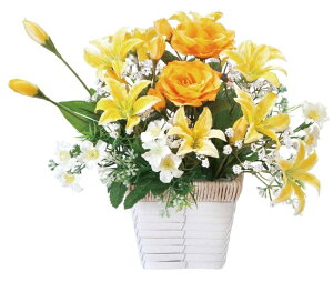 【マラソン中P3倍】光触媒 光の楽園 ローズリリー 67K38約 幅28×奥行20×高27cm人工観葉植物 造花 フェイクグリーン フェイクフラワー フラワーアレンジメント おしゃれ インテリア 卓上 ミニ