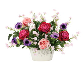 【マラソン中P3倍！4日20時から】光触媒 光の楽園 ローズベール 2394A120約 幅58×奥行32×高さ40cm人工観葉植物 造花 フェイクグリーン フェイクフラワー フラワーアレンジメント おしゃれ インテリア 卓上