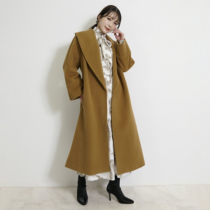 楽天市場】コート ウール 100 レディース 厚手 ロング ビッグカラー  