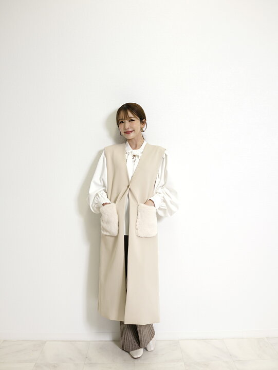楽天市場】ジレ レディース 秋冬 おしゃれ ロング ロングジレ ポケット 