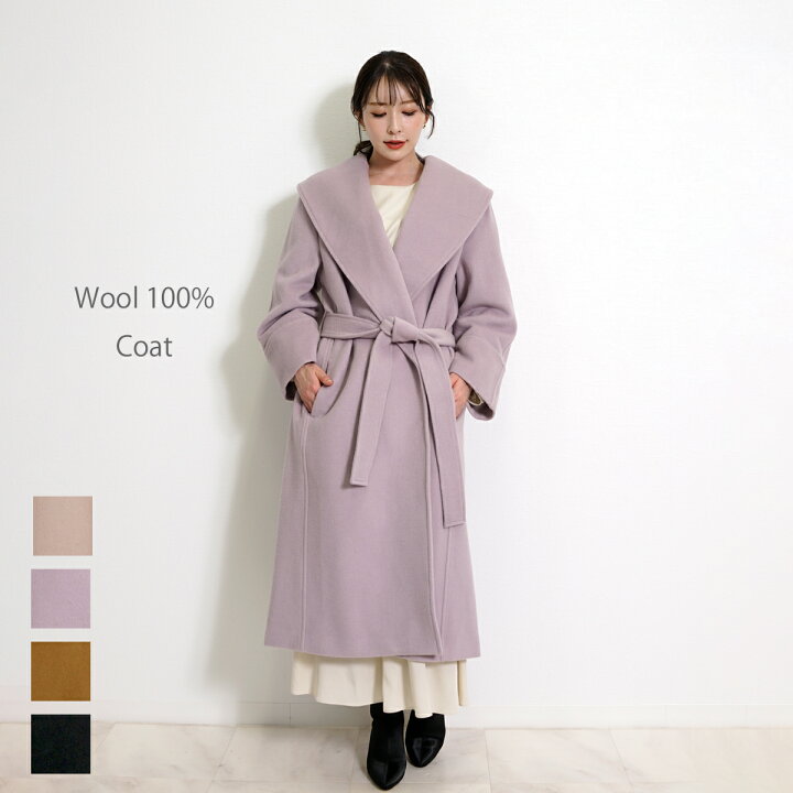 楽天市場】コート ウール 100 レディース 厚手 ロング ビッグカラー  
