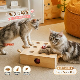猫 おもちゃ 木製 猫じゃらし ねこじゃらし ねこのおもちゃ ネコ ペット マウス ネズミ 知育玩具 3穴 5穴 8穴 厳選木材使用 安全素材 自分で遊ぶ 好奇心をくすぐる 猫遊び モグラ叩き も