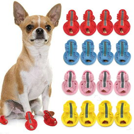 犬用サンダル 靴 ドッグシューズ ペットシューズ 小型犬 メッシュ 面ファスナー 通気性 反射テープ付き おしゃれ かわいい 肉球保護 クツ お散歩 お出かけ 夜間 安全対策 イヌ いぬ 犬靴