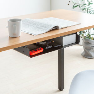 デスク下取り付け収納トレイ デスク下収納ラック ワイド A4 机 天板裏 棚