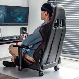 ゲーミング座椅子 ゲーミングチェア キャスター リクライニング レバー式 稼働式アームレスト