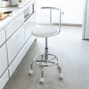 キッチンチェア ハイチェア キャスター付き アジャスター付き ウレタンクッション 360度回転