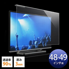 テレビ 保護パネル 48型 49型 アクリル製 3mm厚 光沢 グレア ［200-CRT022］