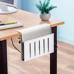 デスクサイドホルダー デスクサイドポケット クランプ式 後付け 拡張 スチール製 ノートパソコン タブレット 書類