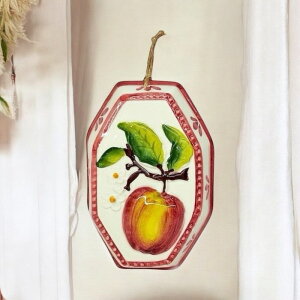 ウォールデコレーション リンゴ りんご アップル ヨーロッパ製 イタリア製 陶器 壁飾り カラフル かわいい インテリア オブジェ BRE-195L-AP