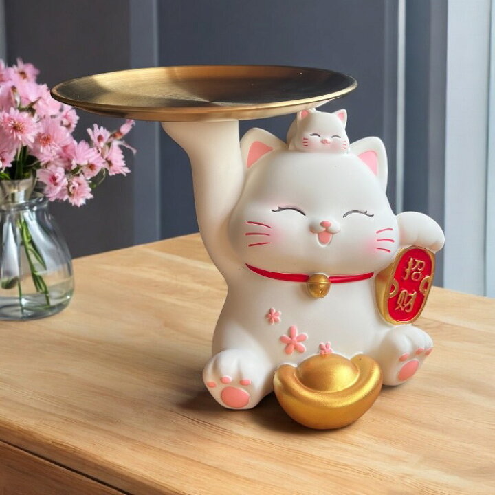 楽天市場】招き猫のトレイ 小物入れ アクセサリートレー 収納トレイ 