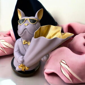 ブルドッグの花束 花器 紳士 卓上 小物置き 机上収納 整理 イヌ 犬 Sanpoti-2502