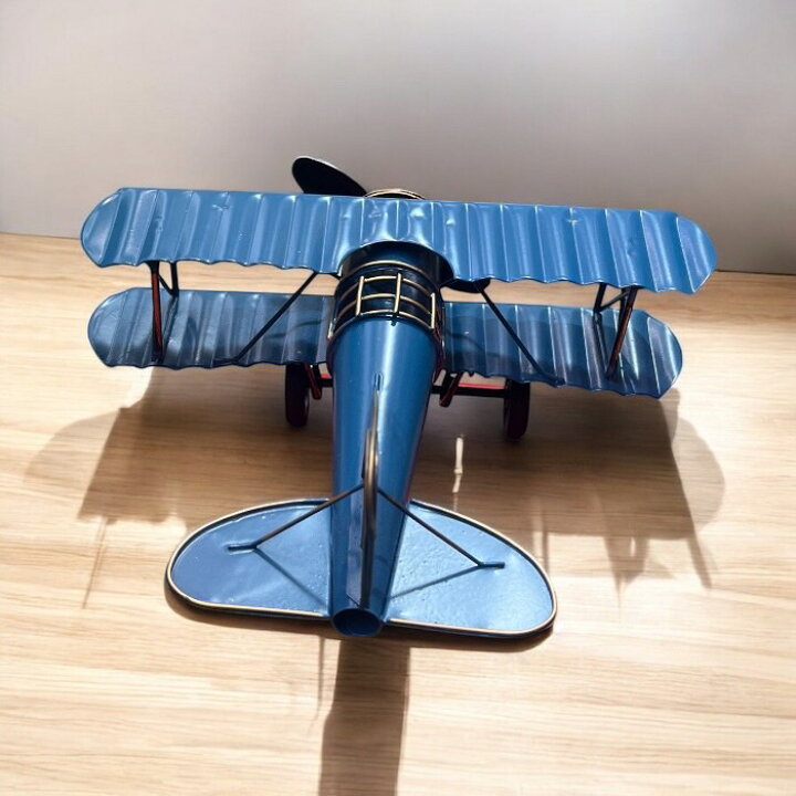 楽天市場】ブリキ 飛行機 セスナ ブルー 青 アンティーク レトロ 