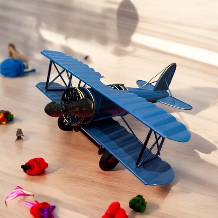 楽天市場】ブリキ 飛行機 セスナ ブルー 青 アンティーク レトロ 