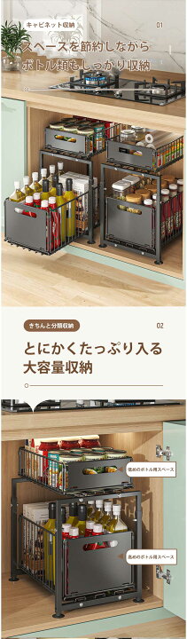 楽天市場】キッチンラック スチ 引き出し 整理収納 収納ラック 